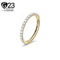 JiaXin ASTM F136 Titano Šarnyrinis Clicker Segmentinis Žiedas Nosies Žiedas Lankelis Cartilage Helix Septum Auskaras 20G 18G 16G 14G (16G)1.2*8mm beige