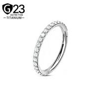 JiaXin ASTM F136 Titano Šarnyrinis Clicker Segmentinis Žiedas Nosies Žiedas Lankelis Cartilage Helix Septum Auskaras 20G 18G 16G 14G (16G)1.2*8mm white