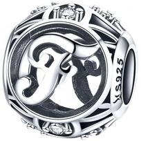 Charms Do Pandora Zawieszka Charms Litera F Srebro 925 gray