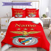 3Pcs Custom Name Benfica Bedding Set Duvet Cover Closure Includes 1Duvet Cover 2Pillowcases Soft And Comfortable For All Seasons 135cmx200cm