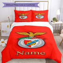 3Pcs Custom Name Benfica Bedding Set Duvet Cover Closure Includes 1Duvet Cover 2Pillowcases Soft And Comfortable For All Seasons 135cmx200cm