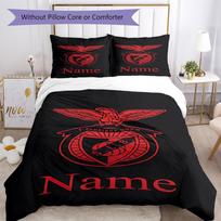 3Pcs Custom Name Benfica Bedding Set Duvet Cover Closure Includes 1Duvet Cover 2Pillowcases Soft And Comfortable For All Seasons 140cmx210cm