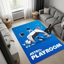 Astro Bot Game Area Rug, Space Robot Alien Monster Print Floor Carpet for Living Room Bedroom Game Room Decor 100x120cm( 39x47in )