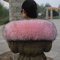 Super Large Fur Collar Winter New Real Raccoon Fur Collar Furry Warm Comfortable Coat Scarf Ladies Shawl Large Size Scarf Female 70CM 15CM