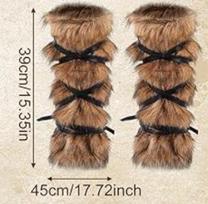 Men and Women Viking Medieval Faux Fur Shawl Scarf Fur Warrior Costume Accessories Halloween Cape black