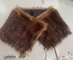 Men and Women Viking Medieval Faux Fur Shawl Scarf Fur Warrior Costume Accessories Halloween Cape black