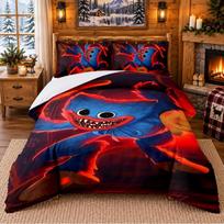 Huggy Wuggy Pattern Bedding 3Pcs Set Bed Sheet And Pillowcases For Indoor Bedroom 135cmx200cm