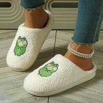 Women's Halloween Cotton Slippers for Winter Warm Indoor Home Use 40 gray
