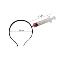 Halloween Hair Hoop Horror Blood Fake Ax Saws Knife Gothic Headband Halloween Party Masquerade Cosplay Prop Decor Accessories As Picture Show white