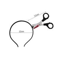 Halloween Hair Hoop Horror Blood Fake Ax Saws Knife Gothic Headband Halloween Party Masquerade Cosplay Prop Decor Accessories As Picture Show black