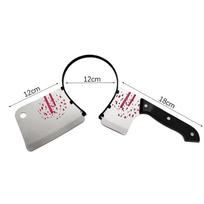 Halloween Hair Hoop Horror Blood Fake Ax Saws Knife Gothic Headband Halloween Party Masquerade Cosplay Prop Decor Accessories As Picture Show white