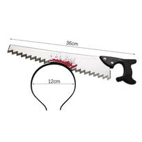 Halloween Hair Hoop Horror Blood Fake Ax Saws Knife Gothic Headband Halloween Party Masquerade Cosplay Prop Decor Accessories As Picture Show white
