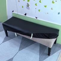 Waterproof PU Leather Stretch Bench Cover Removable Washable Dining Room Living Room Seat Protector Slipcover