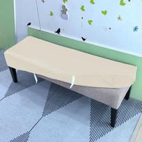 Waterproof PU Leather Stretch Bench Cover Removable Washable Dining Room Living Room Seat Protector Slipcover gray