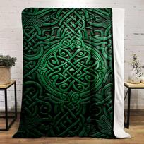 Celtic Knotwork Design printed Flannel blanket for bedroom, living room, sofa, and nap 80x120cm(31*47in) blue