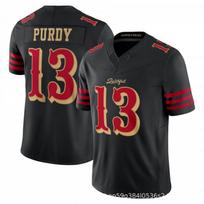 49ers 13 Purdy Football Jersey - Mens Short Sleeve Sports Tee Red White Black Colors S-XXXL L