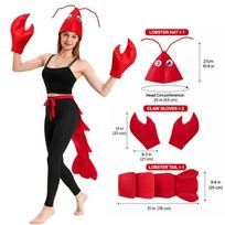 New Crayfish Cos Costume, Halloween Funny Cosplay Lobster Full Costume M black