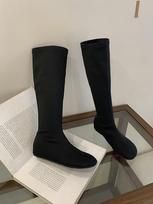 Niche design long boots mango head flat elastic boots autumn and winter boots long boots women's thin boots 35