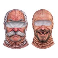 Full Face Winter Balaclava Funny Realistic Ski Mask, Breathable Acrylic And Modal Gifts Balaclava, Windproof Headgear for Outdoor Parties Photography E beige