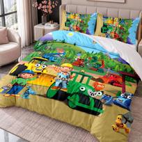 Bob the Builder 3Pcs Bedding Set Duvet Cover With Two Pillowcases For Bedroom Home Decoration 135cmx200cm