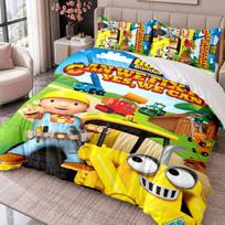 Bob the Builder 3Pcs Bedding Set Duvet Cover With Two Pillowcases For Bedroom Home Decoration 140cmx210cm