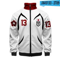 BLUE LOCK Anime Stand Collar Zip Sweatshirt Loose Fit Youth Casual Wear Men Women XS gray
