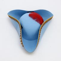Unisex kolonijinė trikampė pirato skrybėlė su metaliniu kraštu, sendinta veltinio skrybėlė Helovino, Cosplay kostiumų vakarėliui 1 vnt. One Size