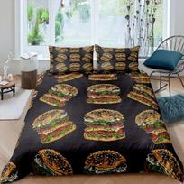 Hamburger Fast Food Theme Comfortable Duvet Quilt Cover Pillowcase Bedding Set Children Bedroom Decoration Home Textile 70x133cm 2pcs