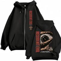 Resident Evil Requiem Anime su užtrauktuku gobtuvas Retro gatvės stiliaus gobtuvas Madingas sportinis gobtuvas su spaudiniu Kasdienis gatvės stilius 3XL black