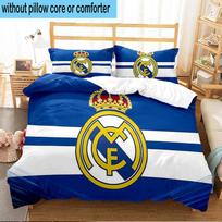 3PCS Real Madrid Crest Bedding Set For Bedroom, Dormitory,Including 1pc Duvet Cover And 2pcs Pillowcases Large size Fan gift 140cmx210cm