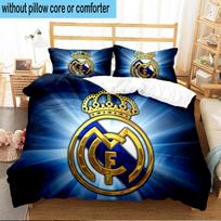 3PCS Real Madrid Crest Bedding Set For Bedroom, Dormitory,Including 1pc Duvet Cover And 2pcs Pillowcases Large size Fan gift 180cmx210cm