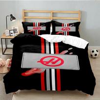 3PCS F1 Team Bedding Set Printed Duvet Cover Closure Includes 1 Duvet Cover & 2 Pillowcases for All Seasons Bedroom Decor 135cmx200cm