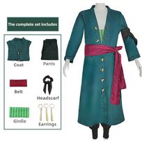 Fantasia Wano šalies Roronoa iš Zoro Cosplay Kimono Anime Pirato Kostiumas Vyriškas Helovino Karnavalo Šventės Drabužiai 2XL blue