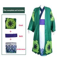 Fantasia Wano šalies Roronoa iš Zoro Cosplay Kimono Anime Pirato Kostiumas Vyriškas Helovino Karnavalo Šventės Drabužiai 2XL blue