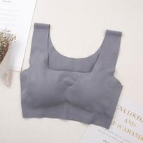 Japanese Anxin Seamless Sleeping Bra - Steel-Free, One-Piece, Plus Size, Back-Smoothing Sports Underwear for Women S (under 95 catties) gray