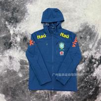 Brazil National Team Neymar Football Windbreaker Waterproof Lightweight Jacket Unisex Training Top All 3XL blue