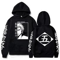 Bleach Aizen Sosuke Hoodie Unisex Men Women Cotton Long Sleeve Shinigami Anime Cosplay Sweatshirt Summer Casual S black