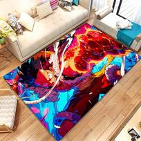 Anime Zoro One P-Piece Straw Hat Pirates Soft Non-Slip Area Rug for Living Room,Bedroom Playroom Carpet Mat for Sofa,Home Decor 80cmx120cm red