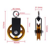 Cable Pulley Wheel, Fitness System, Degree Rotation Traction Mute Swivel black