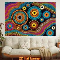 Vibrant Boho Mandala Tapestry Wall Hanging Geometric Ethnic Art Polyester Decor for Boho Living Room Bedroom Apartment 130X150CM