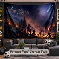 World of Warcraft Personalized Tapestry Support Custom Name, Wall Art Home Decoration 180cmx230cm