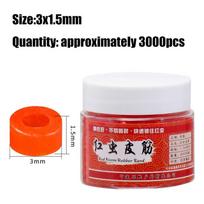 5000pcs Latex Raw Material Blood Worm Baits Elastic Band Fishing Rubber Bait Bands  Fishing Tools red-3x1.5mm