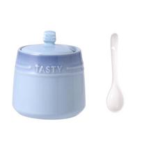 Spoon Ceramic Spice Jar Gradient Colored Sugar Pot Modern Kitchen Canisters  Sugar
