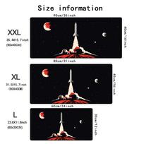 Space Rocket Large Mouse Pad Desk Mat Gaming Mats Office Non-Slip Stitched Edge Keyboard Rug Extended Computer Long Mouse Pads 700x300x2mm