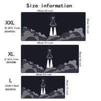 Space Rocket Large Mouse Pad Desk Mat Gaming Mats Office Non-Slip Stitched Edge Keyboard Rug Extended Computer Long Mouse Pads 600x300x2mm gray