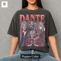 Retro 90's Dante Devil May Cry T-Shirt - Unisex Comfort Colors Tee ID 120 gray