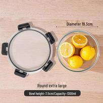 Microwaveable High Borosilicate Glass Lunch Box Bento Container with Large Capacity for Fresh-Keeping