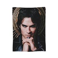 Damon Salvatore The Vampire Diaries Blanket Fleece Print Ian Somerhalder Breathable Throw Blanket for Bedding Bedspread 70x100cm