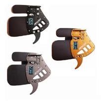 Bicaster Archery Finger Tab Guard Protection Genuine Leather + Aluminum S/M/L Left/Right hand For Tradition Bow Hunting Shooting 5 Grey L LH