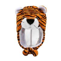Cap Parent-Child Props Tiger Head Cover Cap Performance Hat Plush Animal Cap Cosplay Tiger Hat Brown tiger